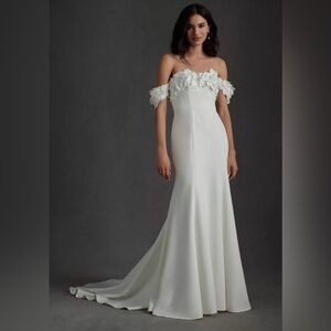 Jenny Yoo Willow Strapless Floral-Detail Wedding Gown